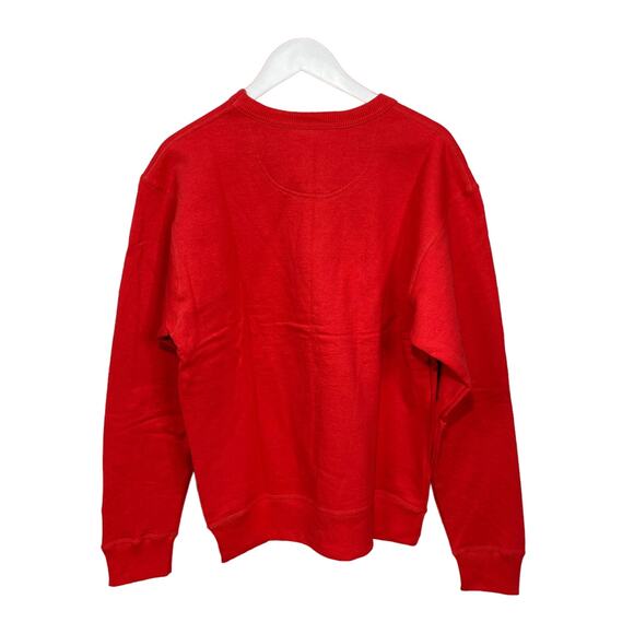 Champion Powerblend Fleece Crew Neck Sweatshirt Red Scrip Logo Men Medium NWT - Picture 3 of 7